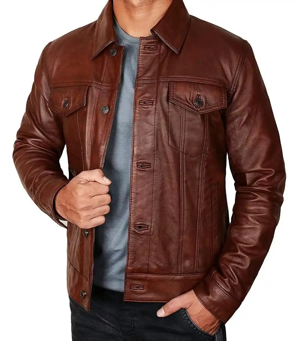Chocolate Brown Leather Jacket

