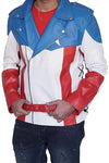 American Flag Leather Jacket 

