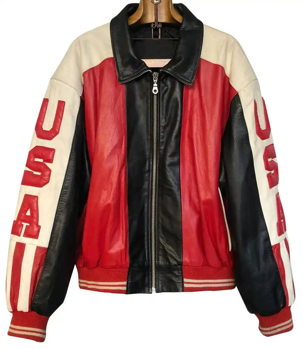 American Flag Leather Jacket