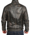 Mens Retro Distressed Brown Biker Leather Jacket