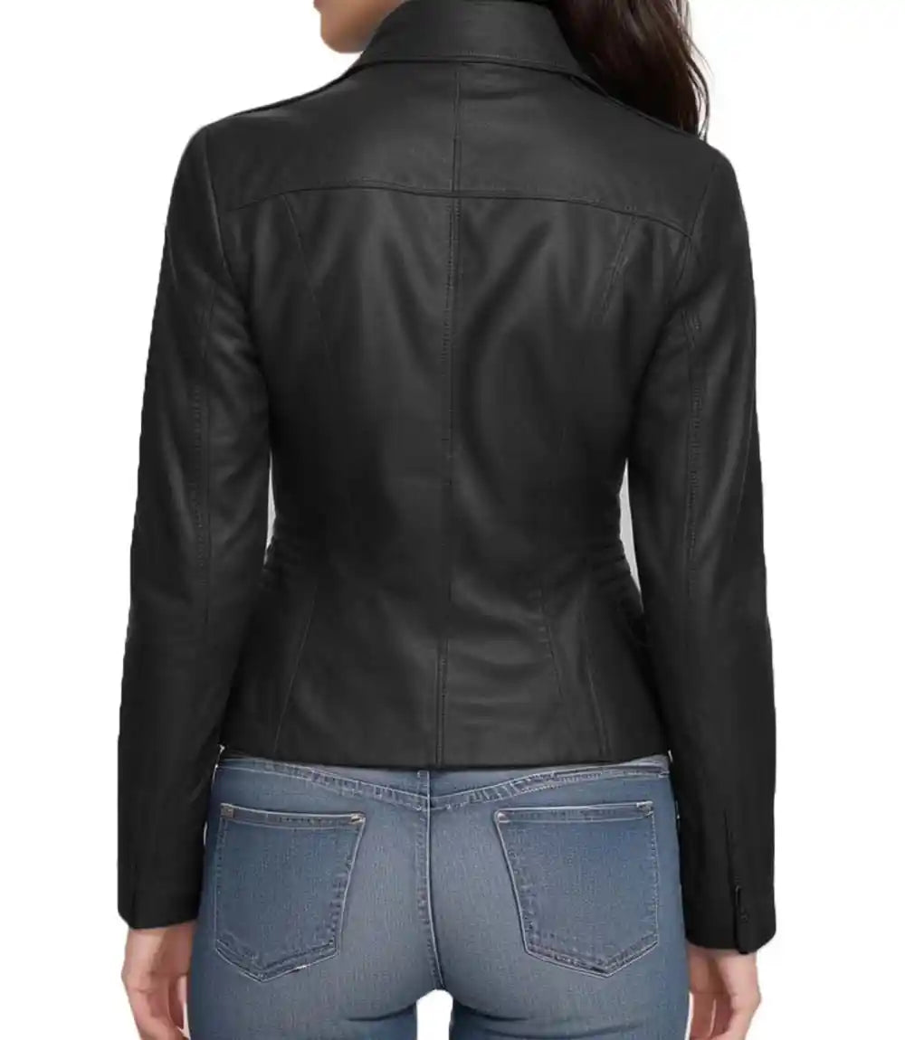 Casual Leather Jacket Black