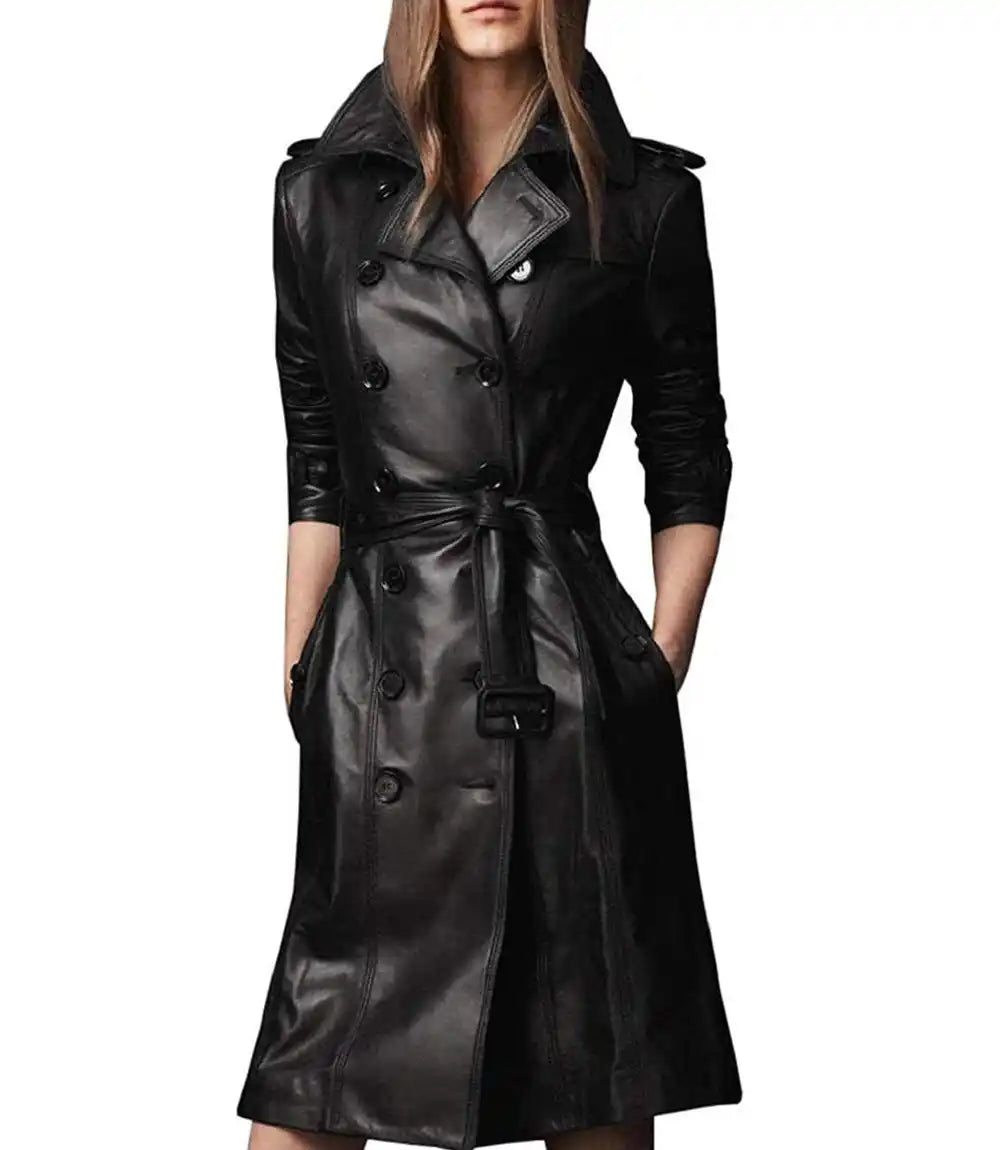 Petite Long Coat Leather
