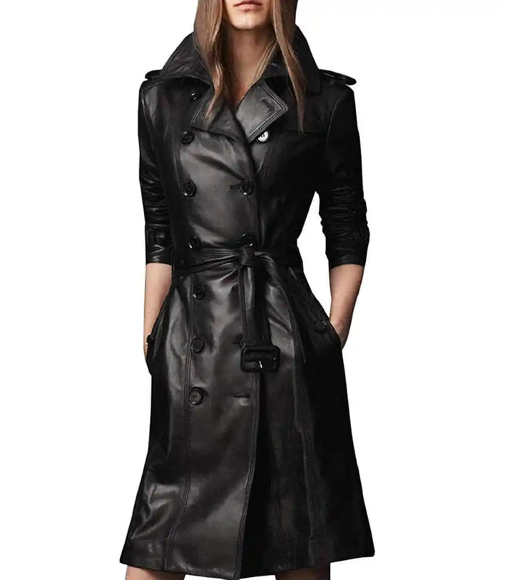 Petite Long Coat Leather