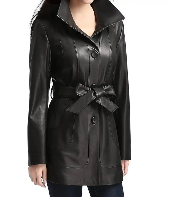 Long Belted Coat Black