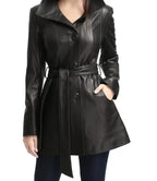 Women Long Leather Jacket