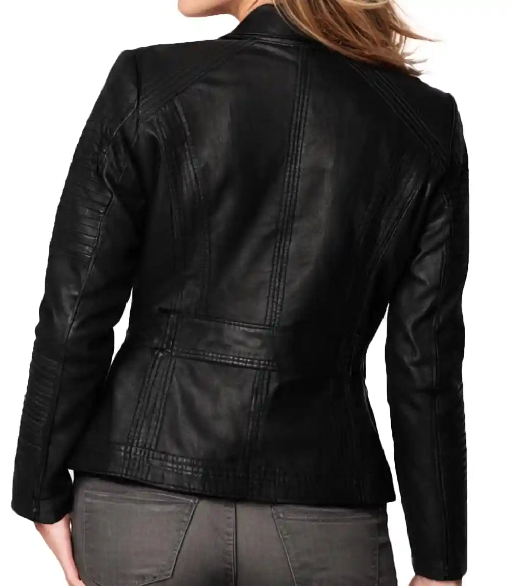 Petite Black Leather Jacket
