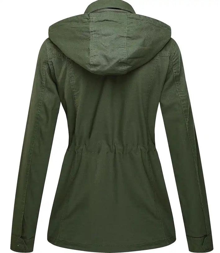 Green Cotton Jacket With Hood