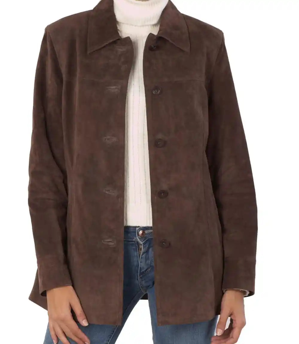 Women Suede Leather Jacket