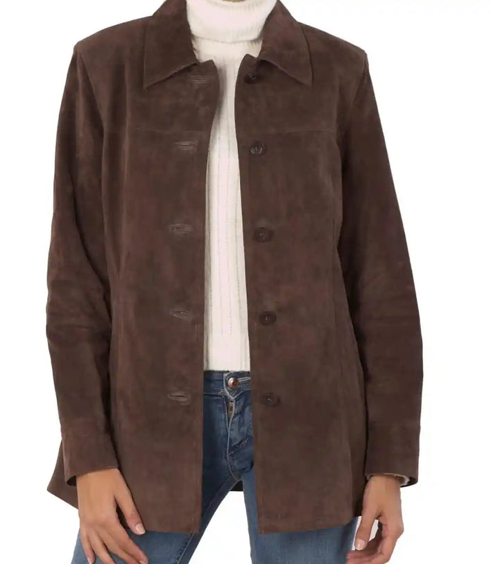 Women Suede Leather Jacket