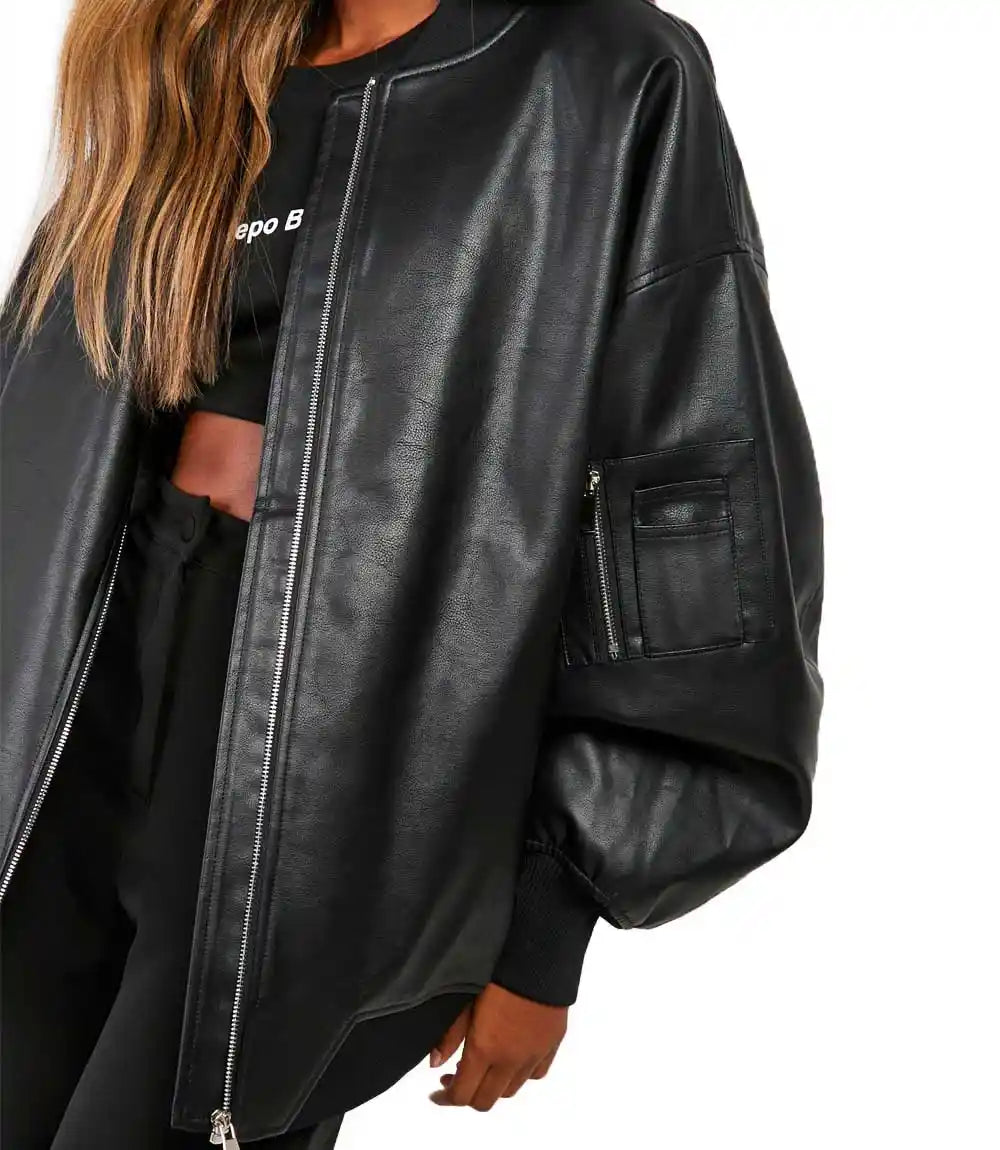 Long Black Leather Jacket

