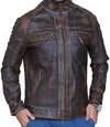 Cafe Racer Brown Jacket Distressed

