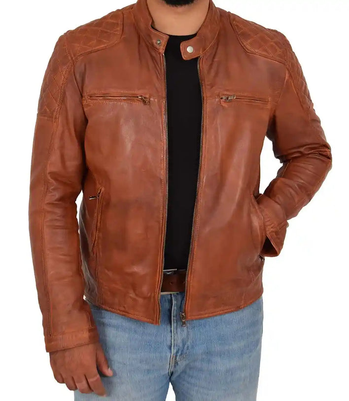 Cafe Racer Leather Jacket
