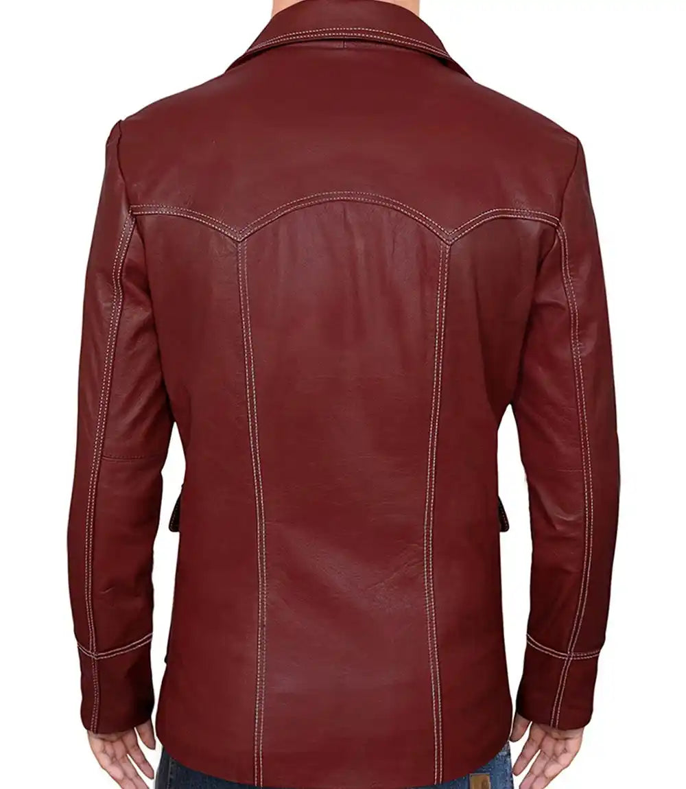 Fight Club Red Leather Jacket

