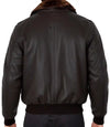 Mens Brown Flight Bomber Genuine Leather Jacket