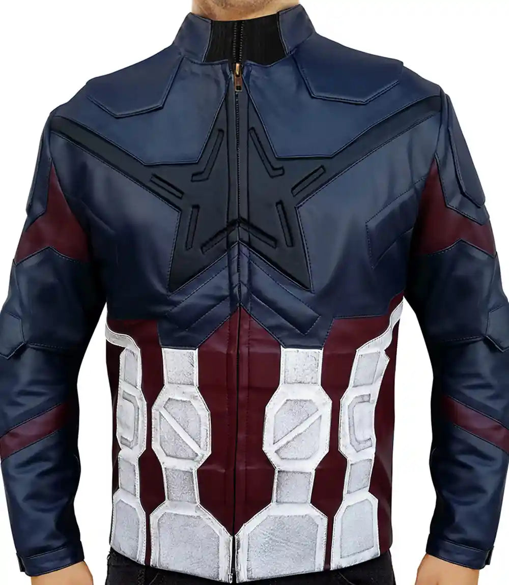 Captain America Motorcycle Leather Jacket for Sale

