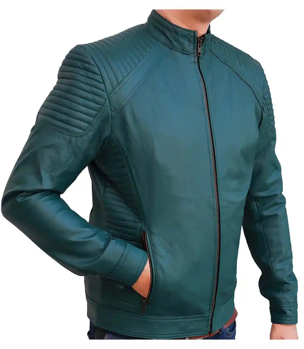 Mens Fashion Leather Biker Jacket

