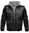 Leather Jacket With Hood Vintage

