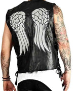 Daryl Dixon Angel Wings Leather Vest - MovieStarJacket