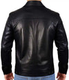 Mens Black Lambskin Trucker Leather Jacket - MovieStarJacket