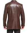 Mens Genuine Leather Brown Blazer Jacket - MovieStarJacket