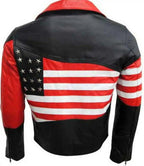 Mens USA Flag American Biker Leather Jacket - MovieStarJacket