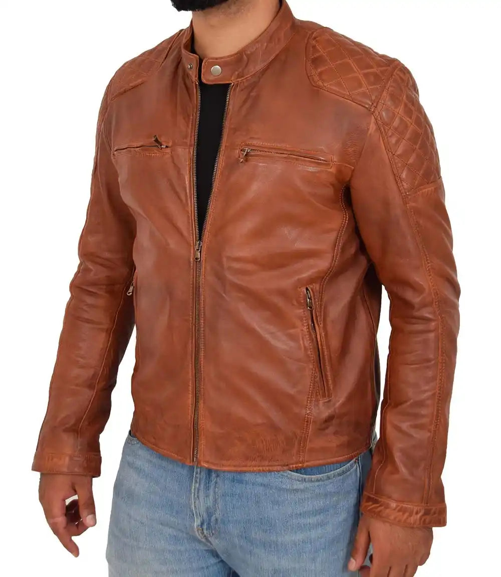 Mens Vintage Brown Leather Jacket