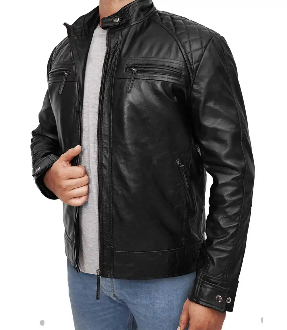 Biker Cropped Moto Jacket 

