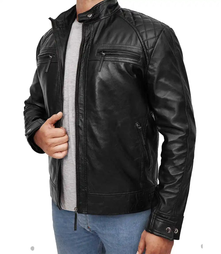 Biker Cropped Moto Jacket 

