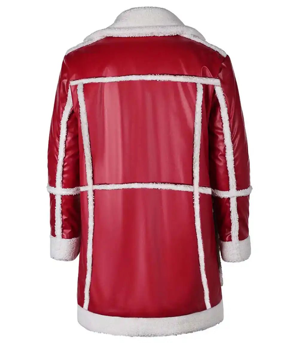 Red One J K Simmons Red Santa Claus Fur Coat - MovieStarJacket