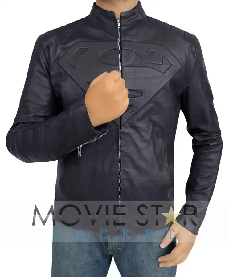 Smallville Black Superman Leather Jacket

