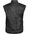 Black leather vest on a white background