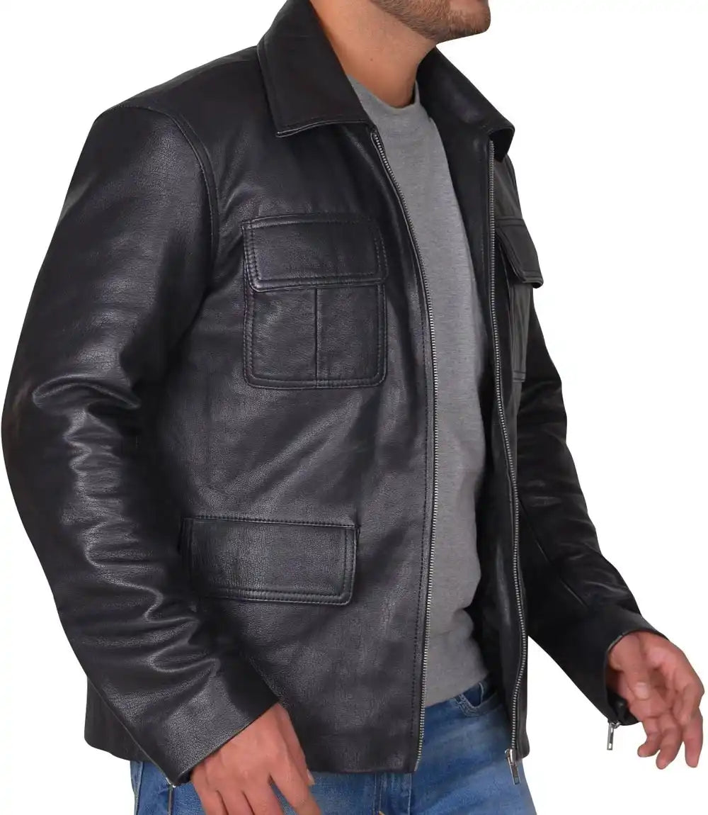 Damon Vampire Diaries Leather Jacket
