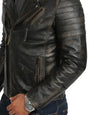 Mens 80s Motorcycle Vintage Distressed Leather Jacket