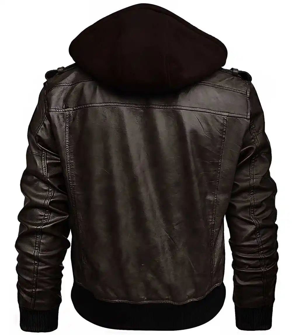 Retro Leather Bomber Jacket