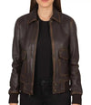 Women Distressed Brown Genuine Leather Jacket - MovieStarJacket