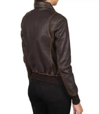 Women Distressed Brown Genuine Leather Jacket - MovieStarJacket