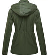 Women Green Lightweight Cotton Jacket With Hood - MovieStarJacket