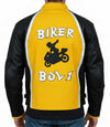 Yellow & Black Kid Street Racer Leather Jacket - MovieStarJacket