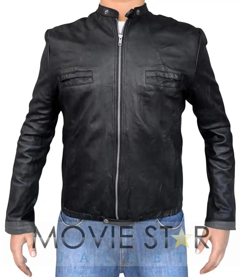 Modern Leather Jacket Wrinkled