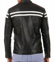 Mens Leather Moto Black Jacket