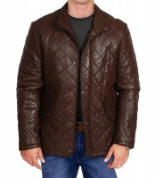 Diamond Quilted Leather Jacket