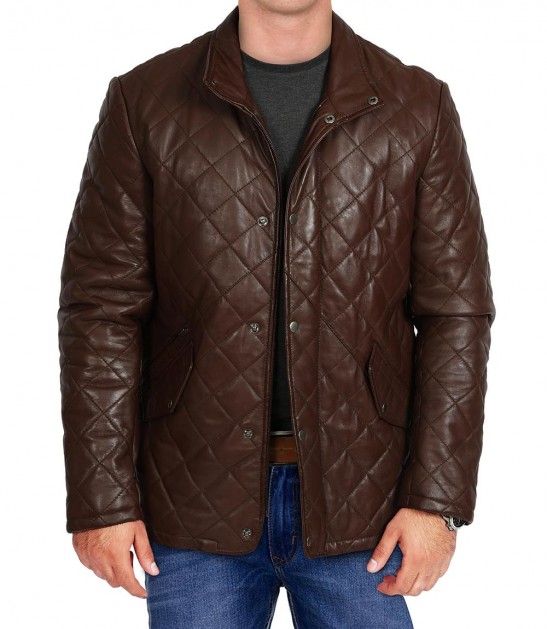 Diamond Quilted Leather Jacket