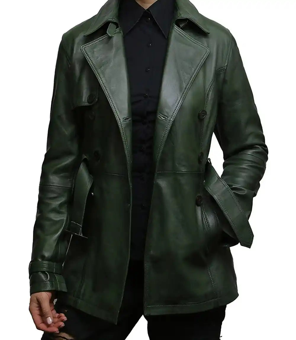 Long Coat Women Leather Olive Green Petite Coats For Women