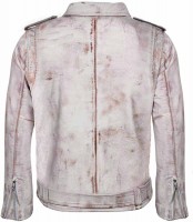 Mens White Motorcycle Leather Jacket